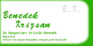 benedek krizsan business card
